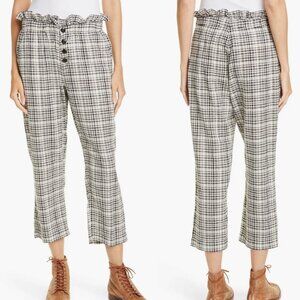 THE GREAT. Gunny Sack Plaid Paperbag Waist Trousers